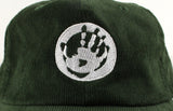 Mr Bongo Corduroy Cap – Hand Logo (Olive Green & White)