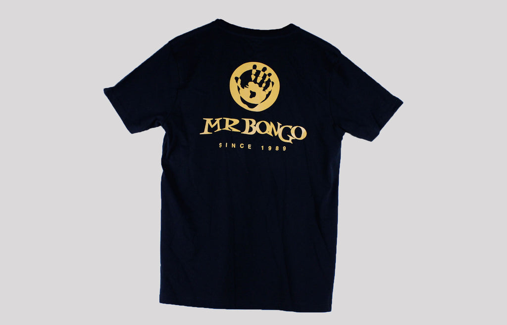 Mr Bongo Short Sleeve T-Shirt – Mr Bongo Stack (Black & Yellow)