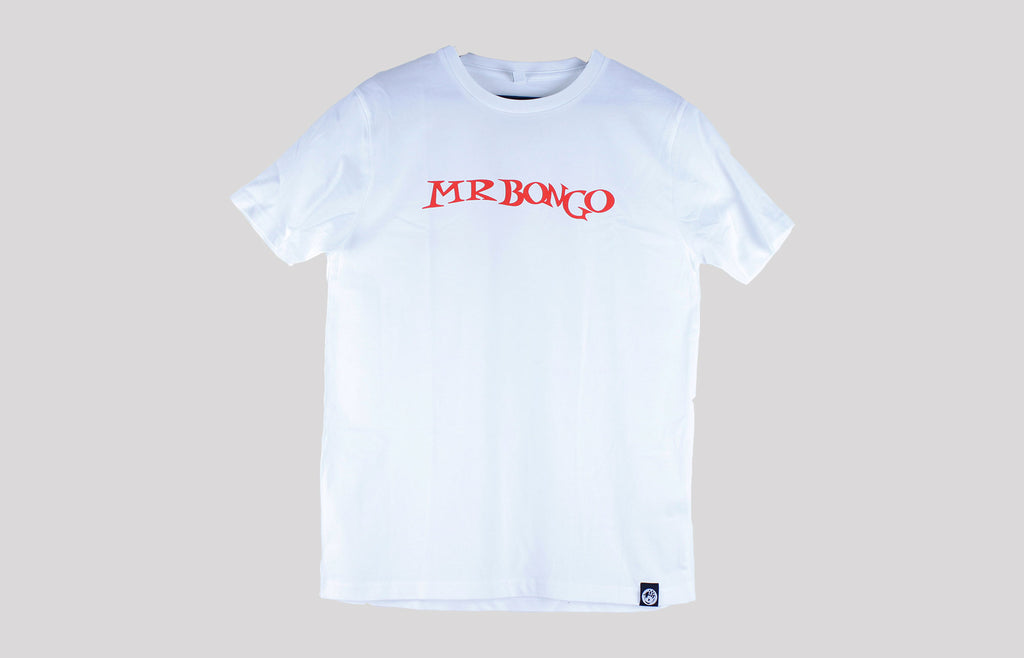 Mr Bongo Short Sleeve T-Shirt – Old Skool (White & Red)